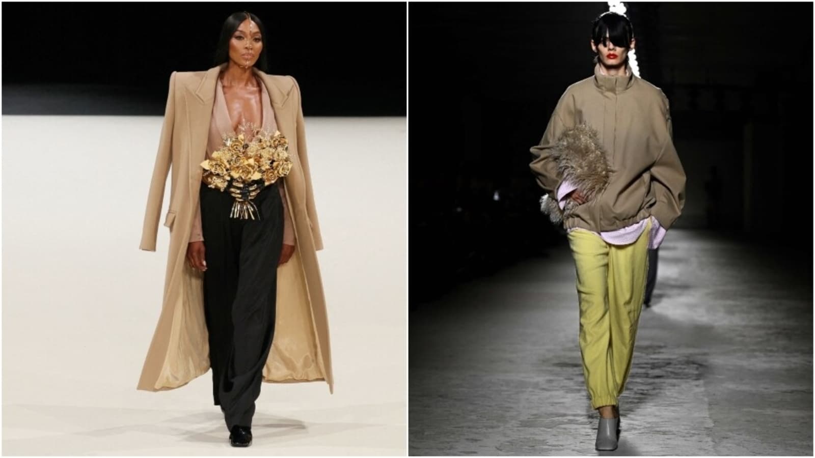 Paris Fashion Week: Naomi Campbell closes Balmain's ready-to-wear Fall show; shaggy coats rule at Dries Van Noten