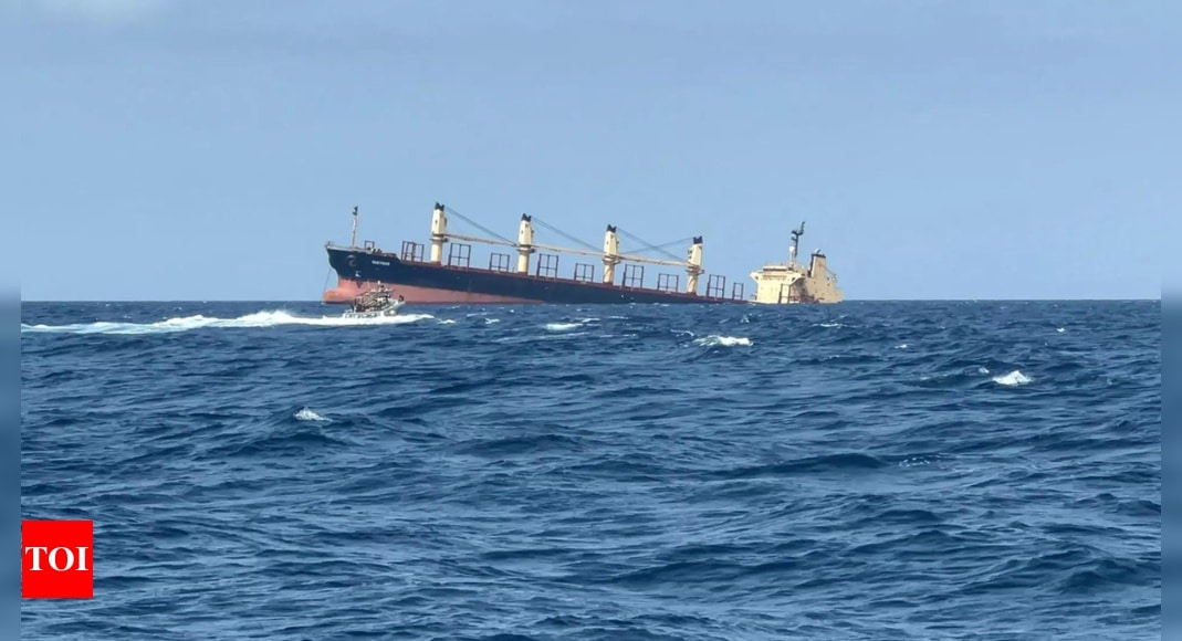 Ship earlier attacked by Yemen's Houthi rebels sinks in the Red Sea - Times of India