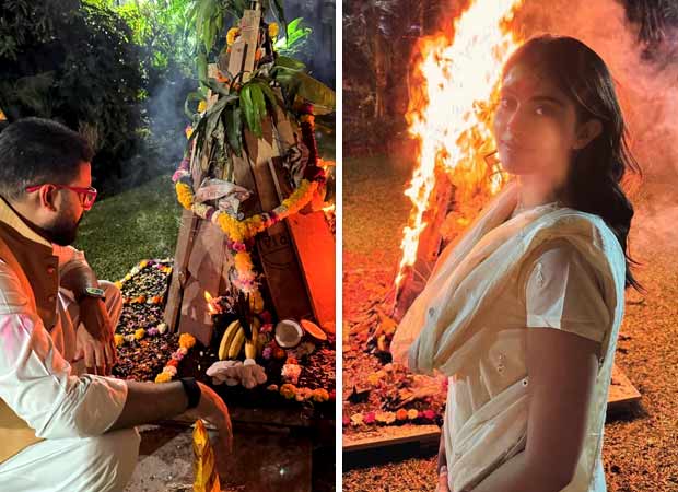 Abhishek Bachchan and Navya Naveli Nanda share glimpses of Holika Dahan at the Bachchan household; see pics : Bollywood News – Bollywood Hungama