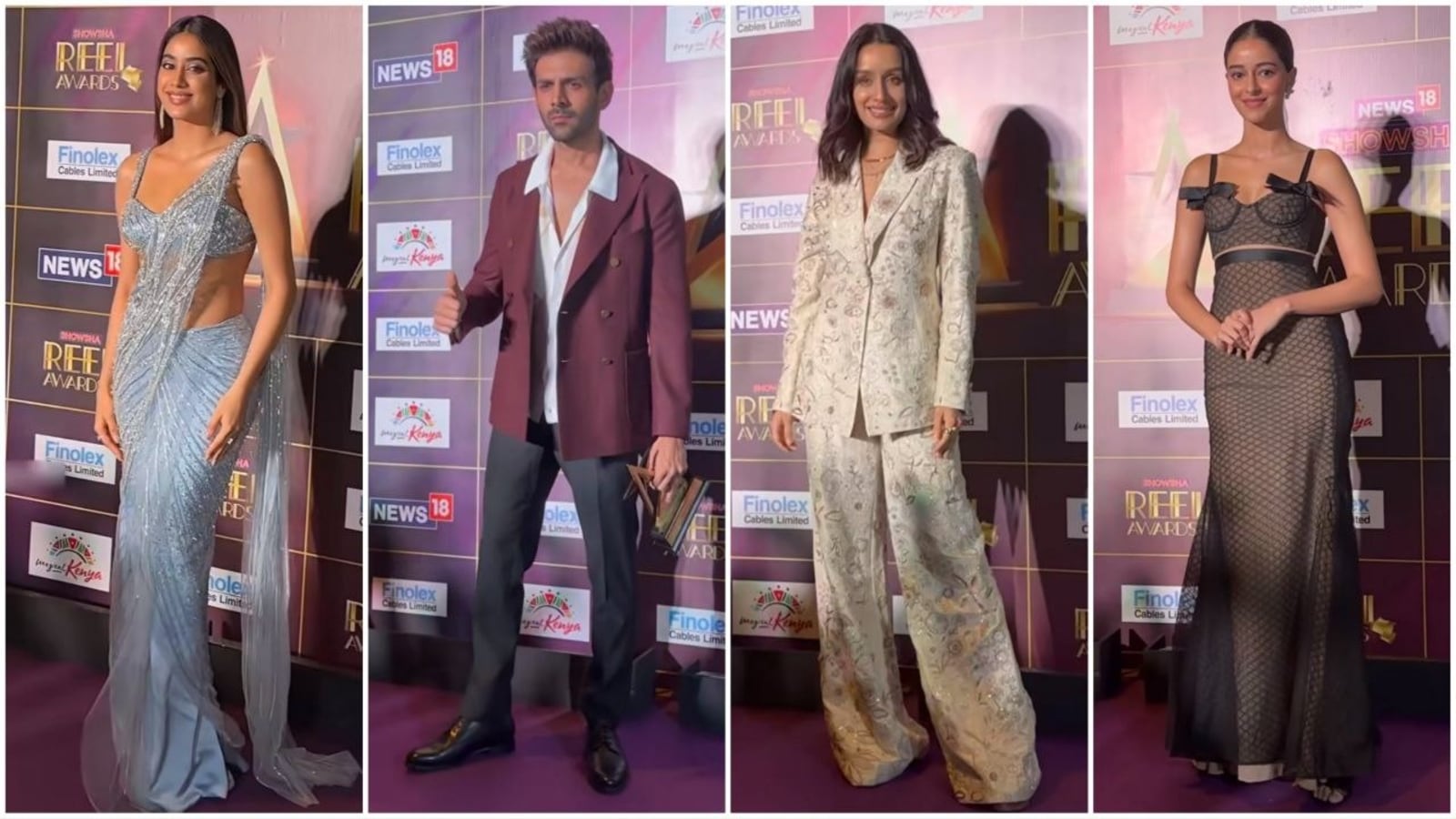 Ananya Pandey, Janhvi Kapoor, Shraddha Kapoor, Kartik Aaryan and others attend award show in chic outfits: Who wore what