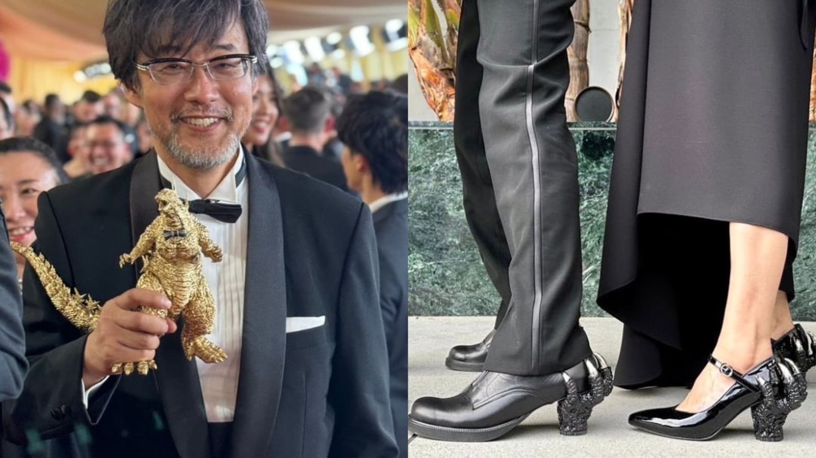 Bespoke Godzilla shoes that were all the rage at the 2024 Oscars may be up for grabs soon