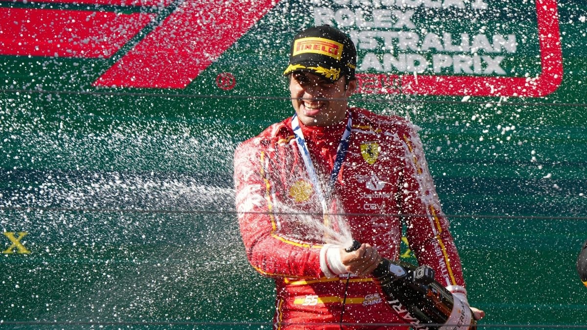 Carlos Sainz wins Australian GP in Ferrari 1-2 as Max Verstappen fails to finish