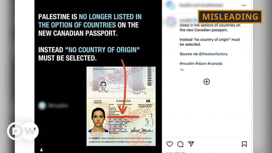 Fact check: No Palestinian identity on Canadian passports? – DW – 03/15/2024