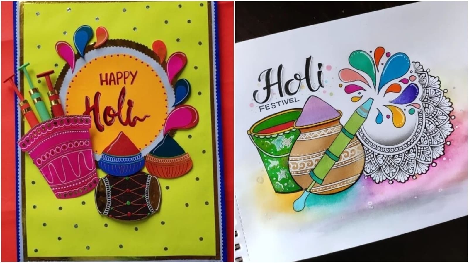 Happy Holi 2024: Beautiful drawings, handmade card designs and DIY greeting card ideas to gift on Festival Of Colours