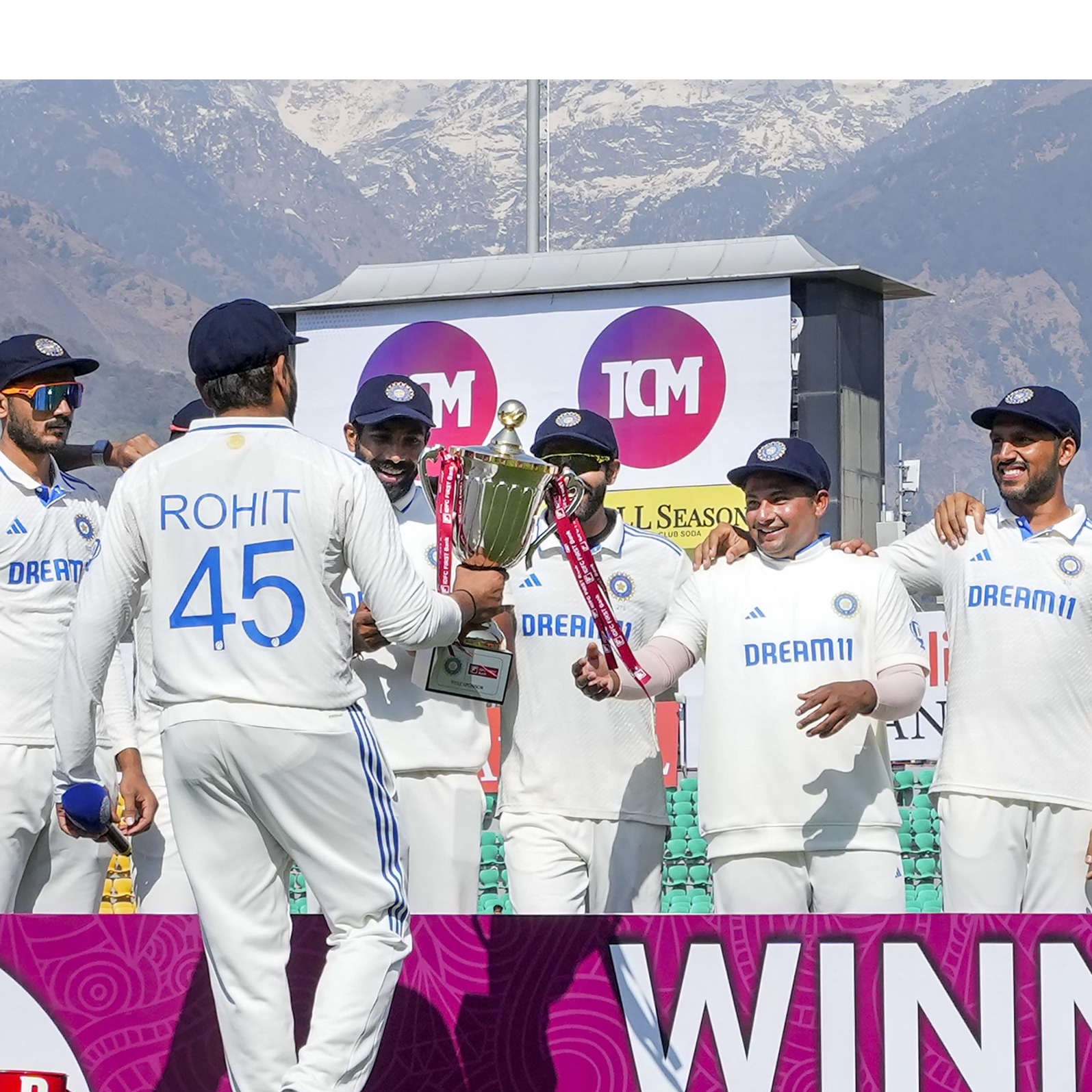 India continue trophy celebration tradition in Dharamsala