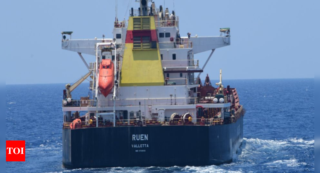 Indian Navy prevents Somali pirates attempting piracy from ex-MV Ruen | India News – Times of India