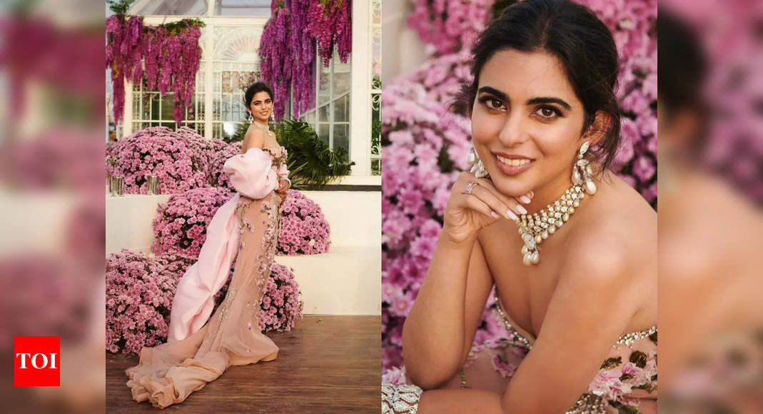 Isha Ambani 3D Gown: Isha Ambani stuns in a 3D gown at Anant Ambani-Radhika Merchant's pre-wedding ceremony | - Times of India