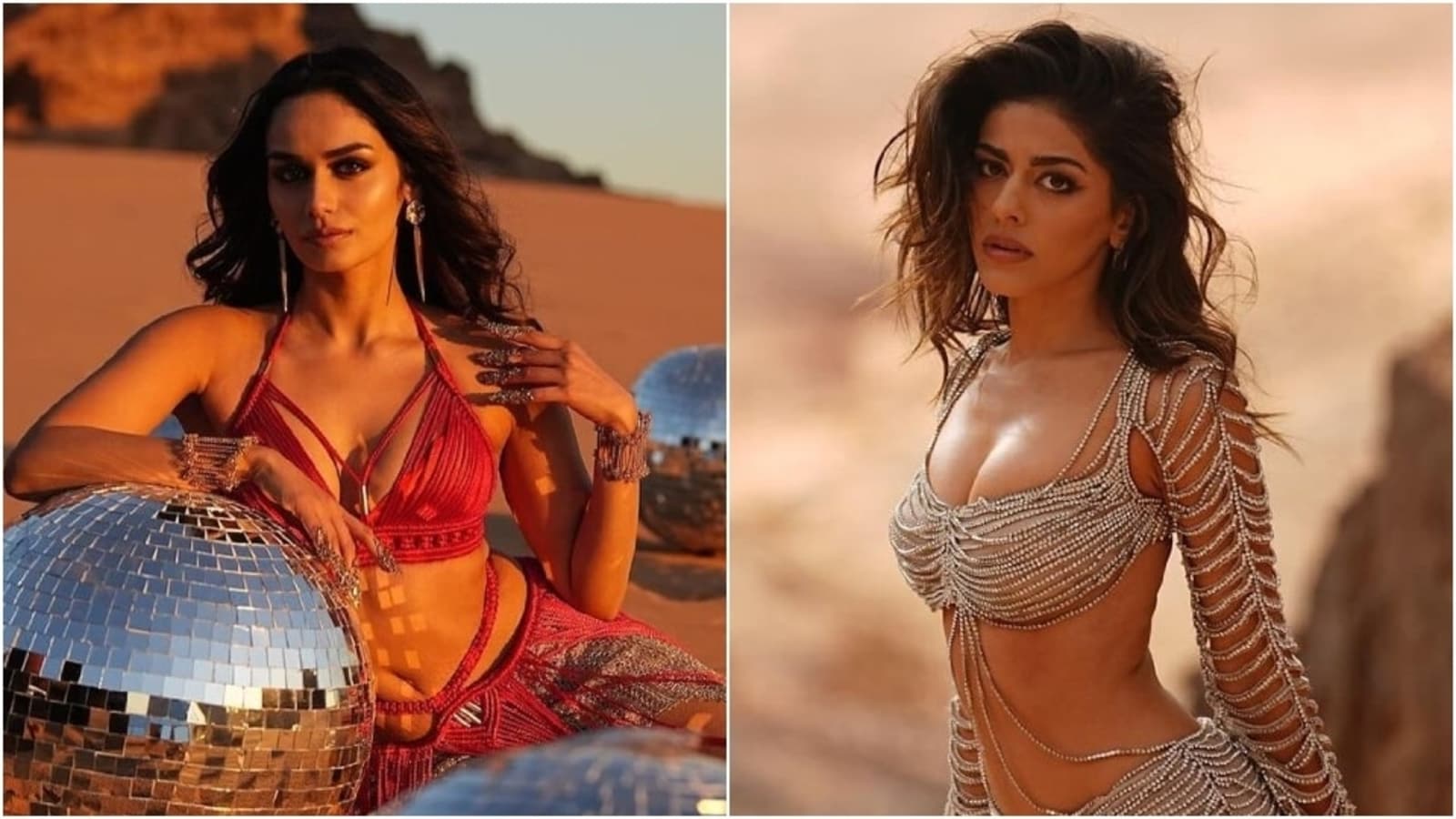 Manushi Chhillar, Alaya F set temperatures soaring in risqué outfits from BTS pics of Bade Miyan Chote Miyan song