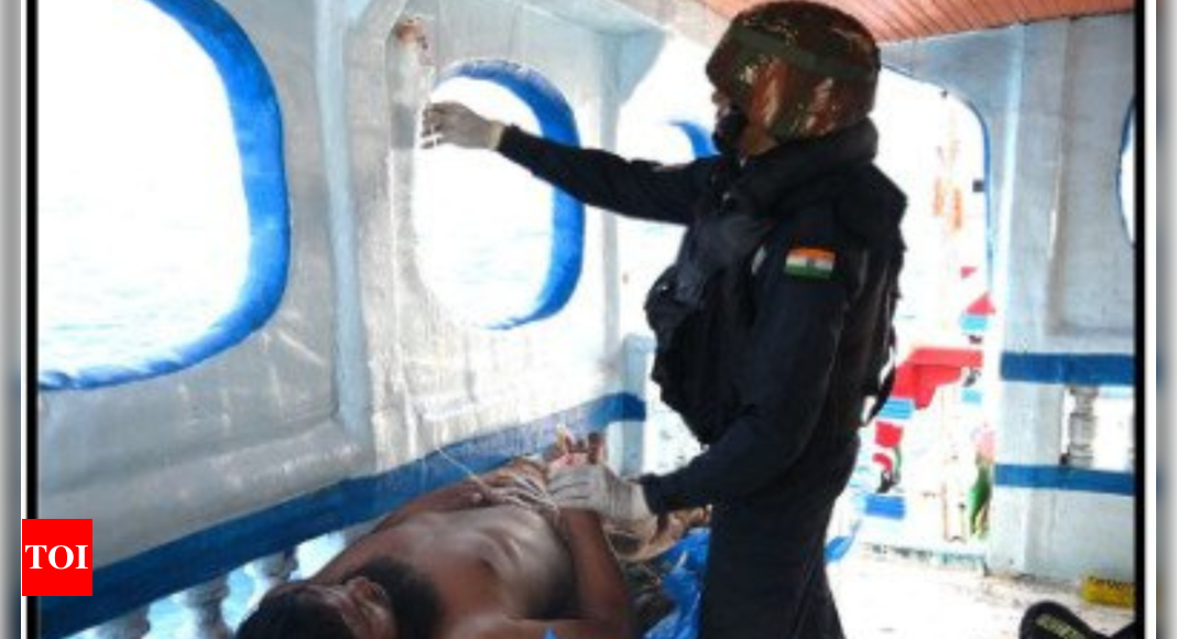 Navy provides medical aid to Iranian vessel FV Al Ahmadi’s crew member | India News – Times of India