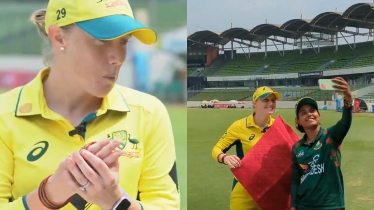 Nigar Sultana Jyoti introduces Alyssa Healy to Bengali tradition, presents her saree and bangles | WATCH