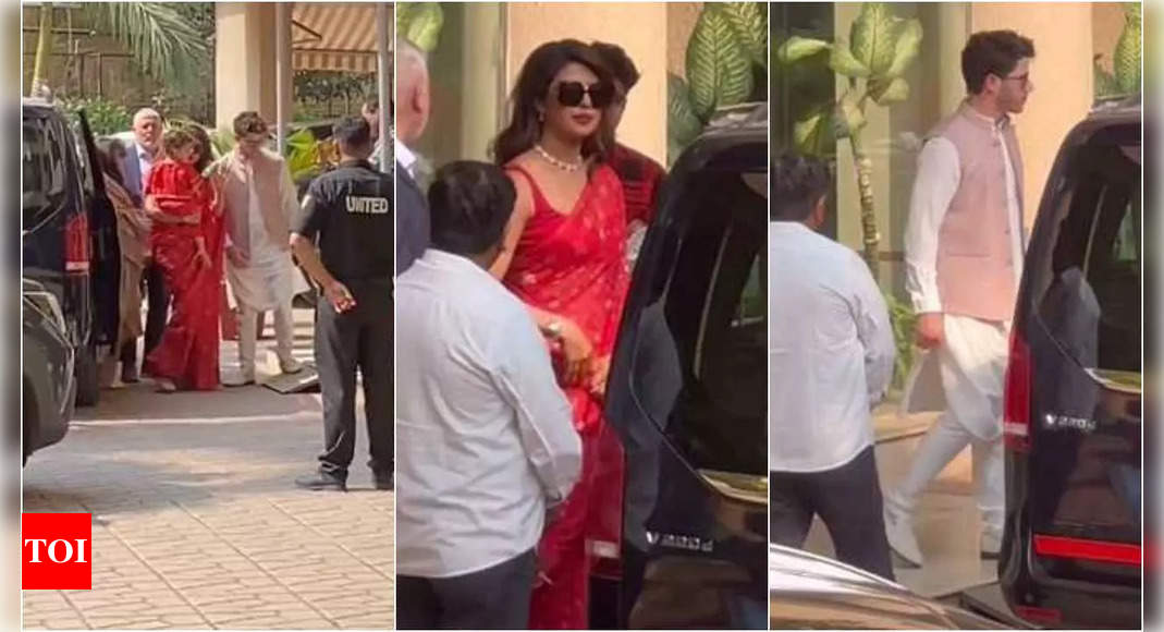 Priyanka Chopra, Nick Jonas and their daughter Malti Marie stun in stylish traditional looks during their outing | Hindi Movie News – Times of India