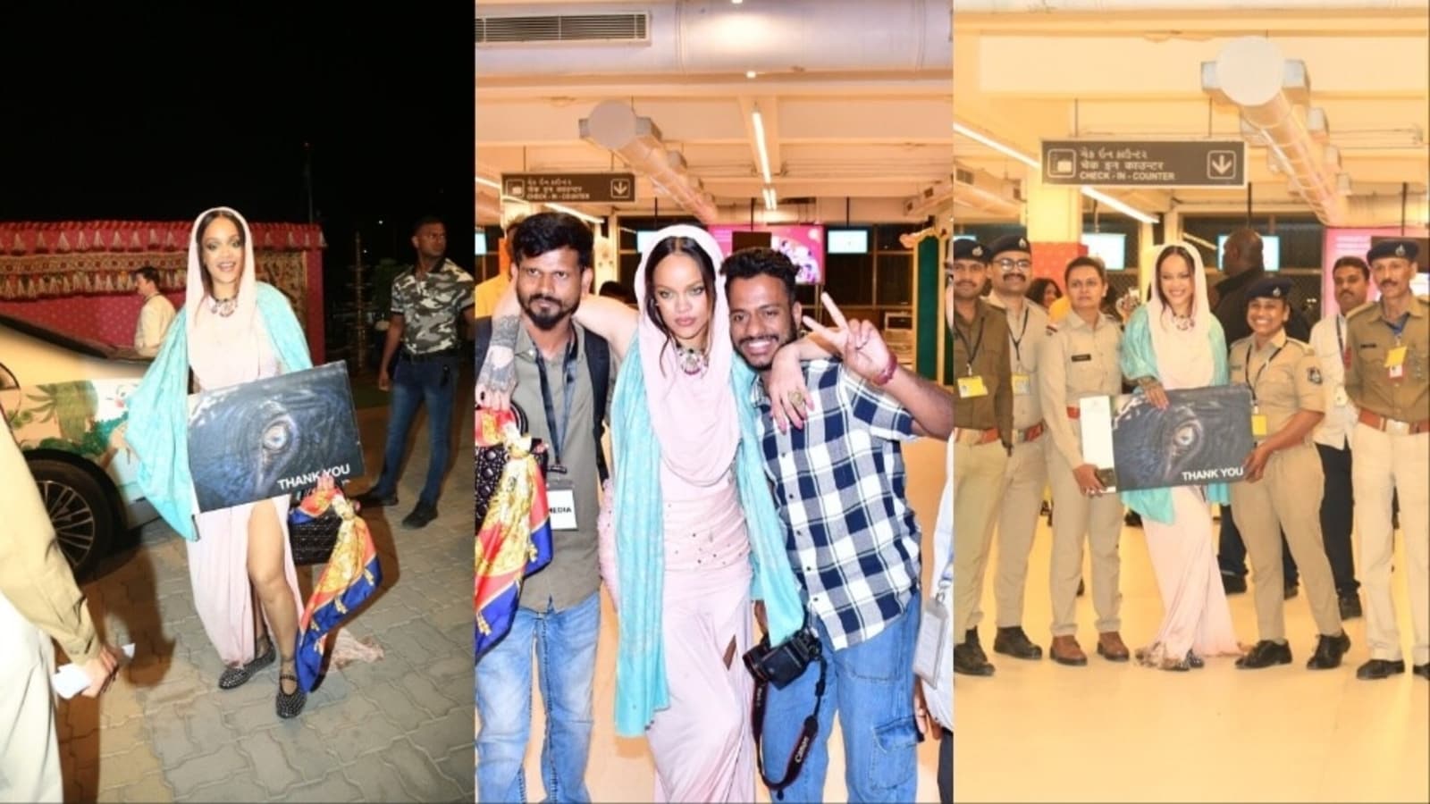 Rihanna poses with paparazzi and cops at Jamnagar airport, interacts with them before leaving India. Watch