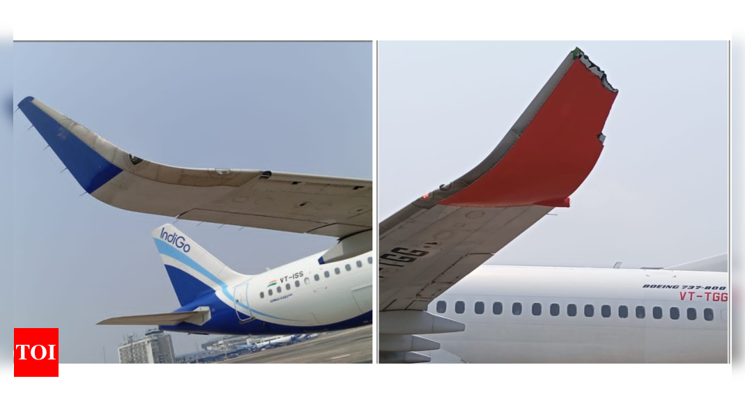 Taxiing IndiGo aircraft grazes against stationary AI Express plane, DGCA orders probe | India News – Times of India