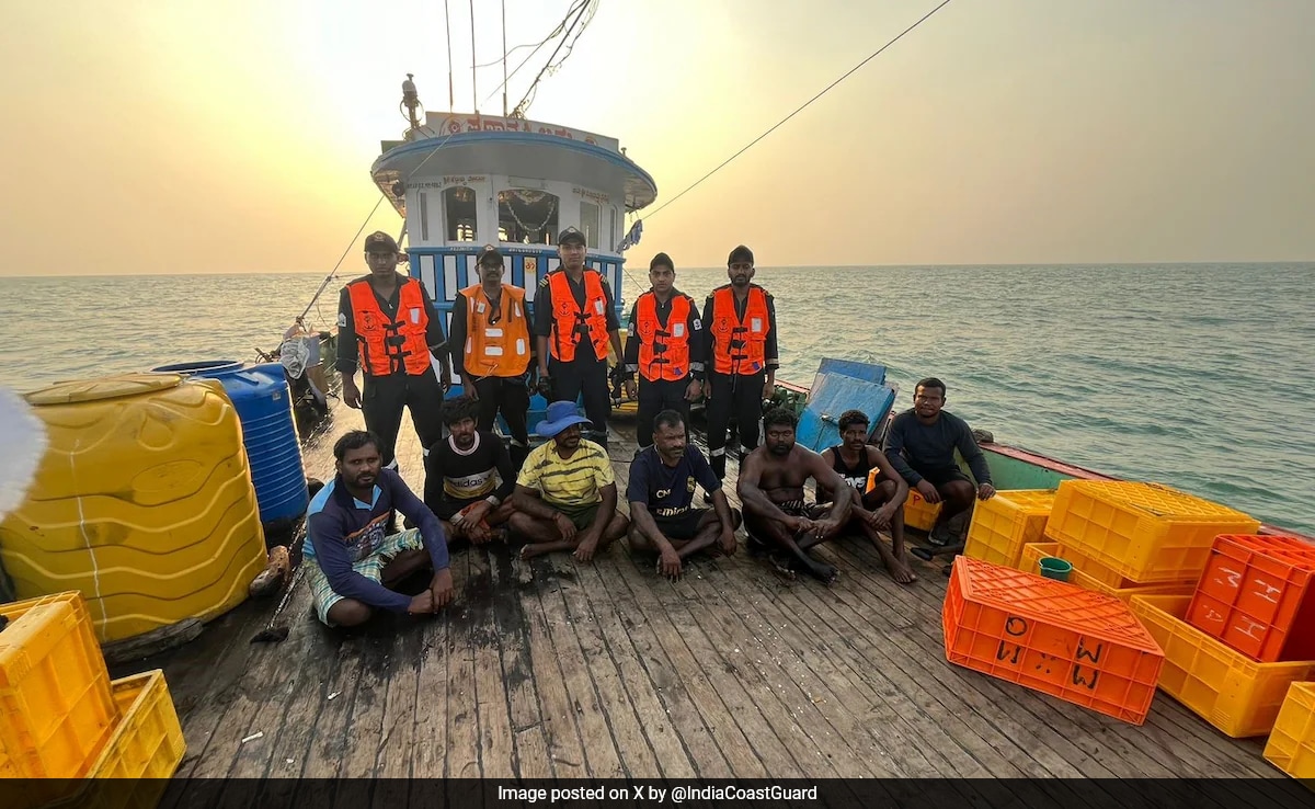 Watch: How Coast Guard Rescued 8 From Flooded Boat Off Karnataka