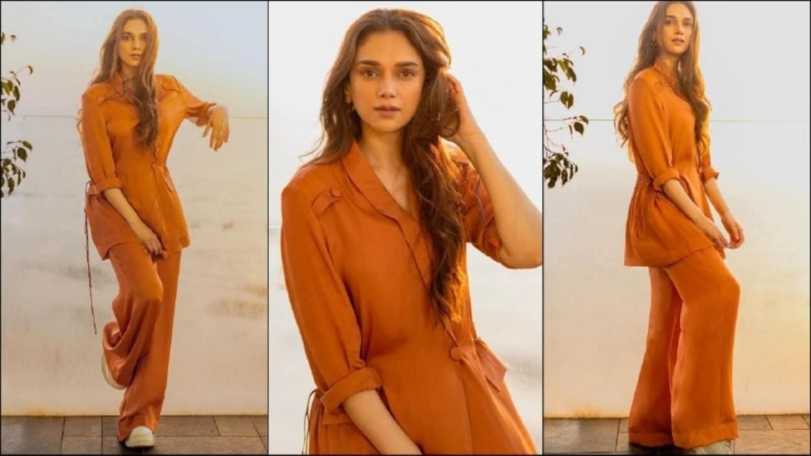 Aditi Rao Hydari nails monotone fashion with flair in stylish orange co-ord set, serves style inspiration. Check photos