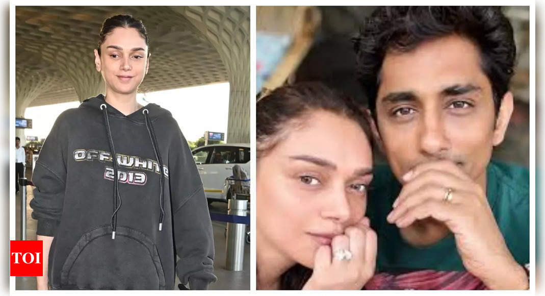 Aditi Rao Hydari says ‘Nahi hui hai’ after paparazzi congratulate her on her marriage with Siddharth at airport – WATCH video | – Times of India