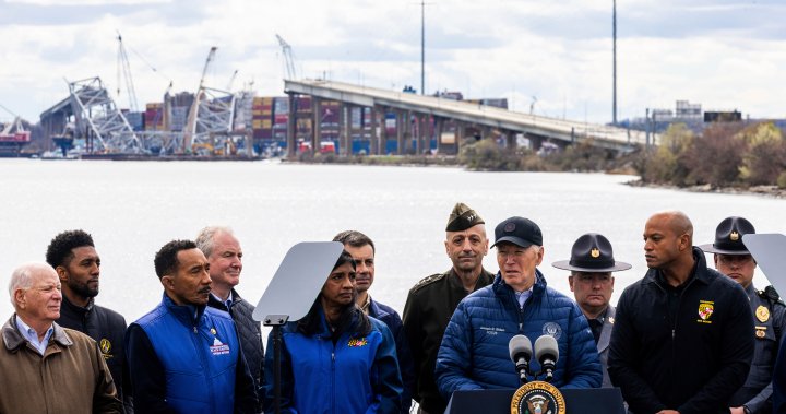 Baltimore bridge collapse: Biden tours wreckage site, says nation ‘has your back’ – National | Globalnews.ca