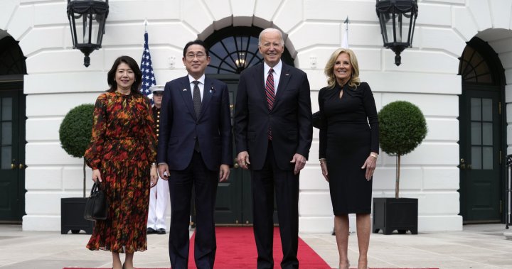 Biden welcomes Kishida to Washington as U.S., Japan navigate rare spat – National | Globalnews.ca