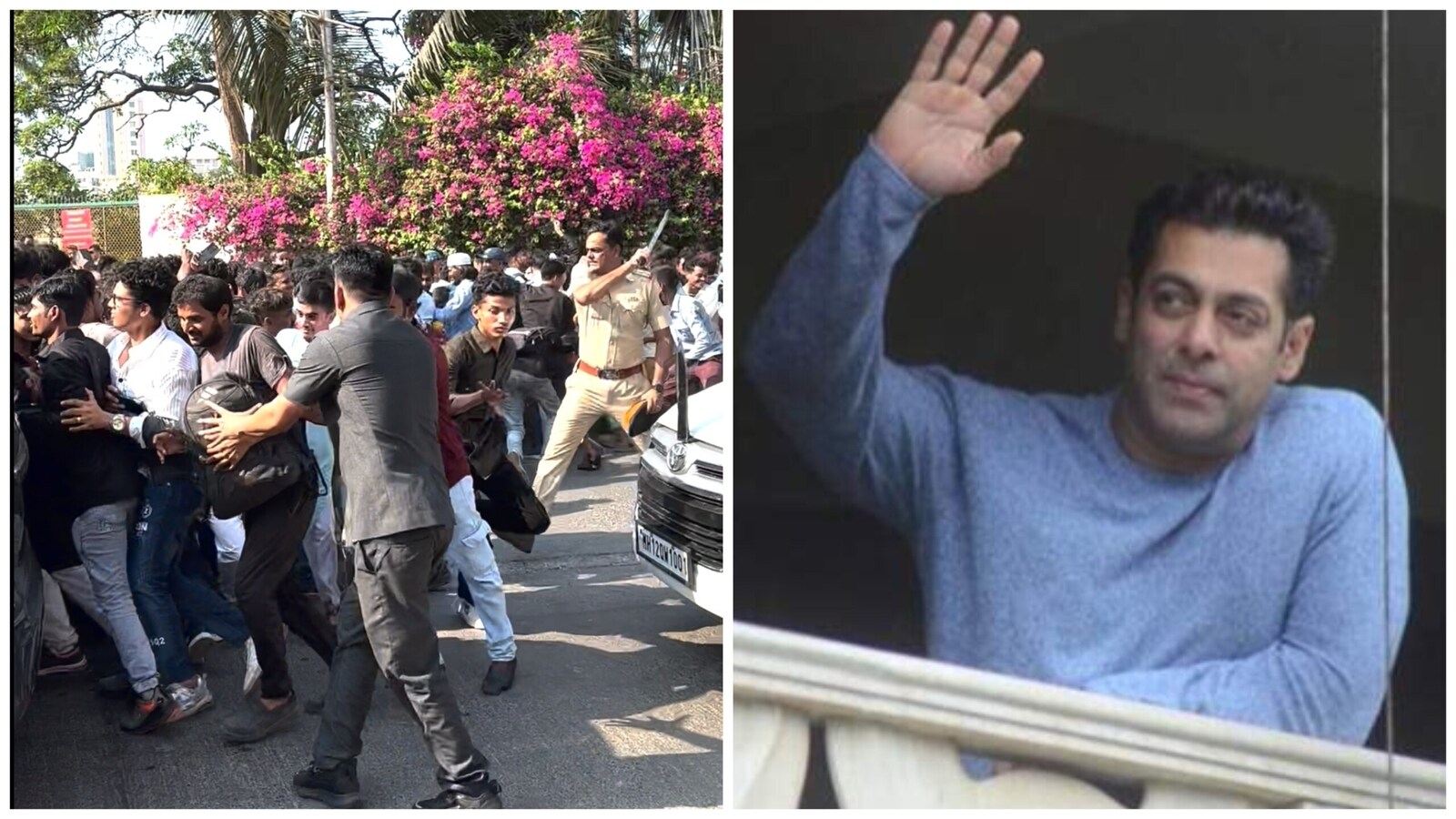 Cops lathicharge Salman Khan fans gathered outside his Galaxy Apartments on Eid. Watch