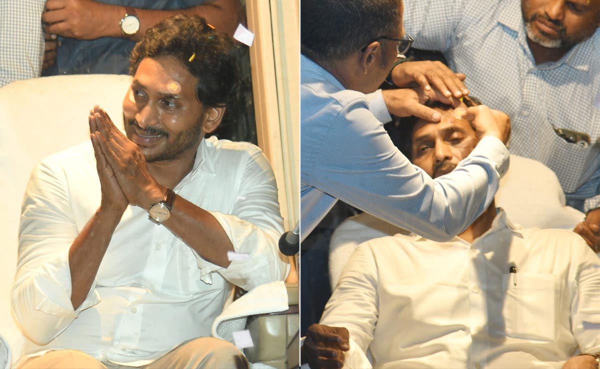 Jagan Reddy Injured In Stone-Throwing While Campaigning In Andhra Pradesh