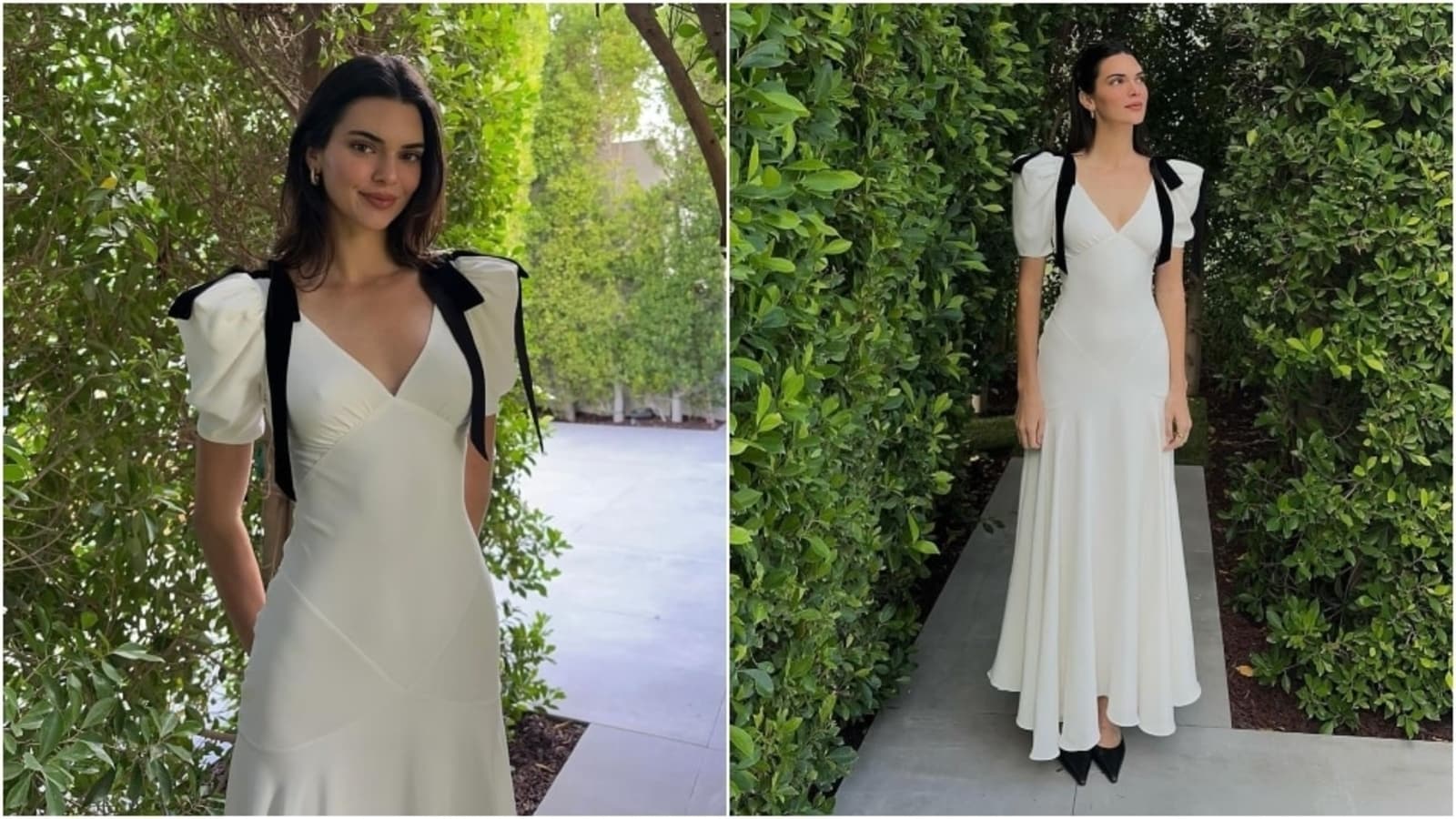 Kendall Jenner’s sensual elegance shines in white midi dress as she embraces the Bow Trend in a stylish way