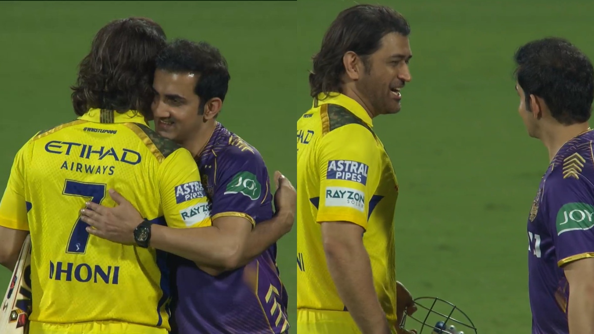 MS Dhoni, Gautam Gambhir set Internet ablaze with warm gesture after CSK vs KKR game at Chepauk | WATCH