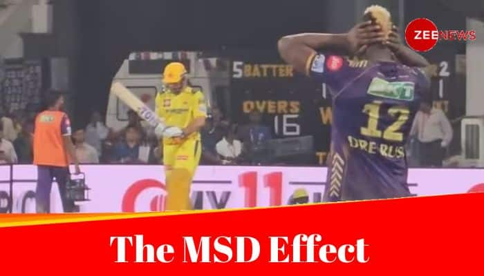 MS Dhonis Arrival Leaves Andre Russell Covering His Ears In Awe of Chepauks Roar, Video Goes Viral – Watch