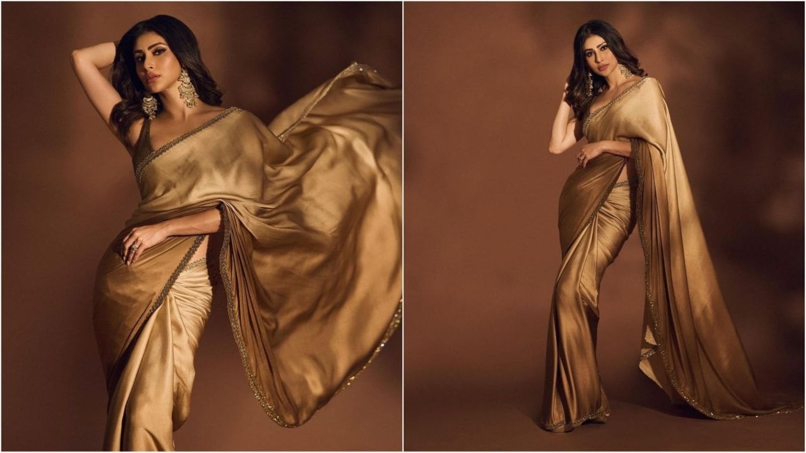 Mouni Roy shines in ethereal golden saree, serves perfect ethnic fashion inspiration for the festive season. Check pics