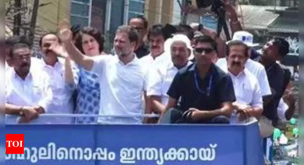 Rahul Gandhi leads massive roadshow before filing his nomination for Lok Sabha Polls in Wayanad | India News – Times of India