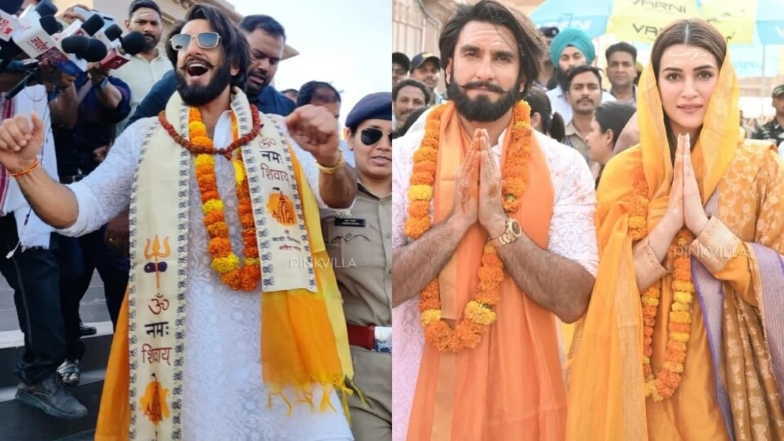 Ranveer Singh, Kriti Sanon offer prayers at Varanasi; walk the ramp for Manish Malhotra. Watch