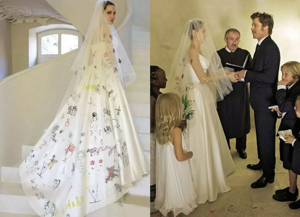 Revisiting Angelina Jolie’s most unusal wedding gown  | The Times of India