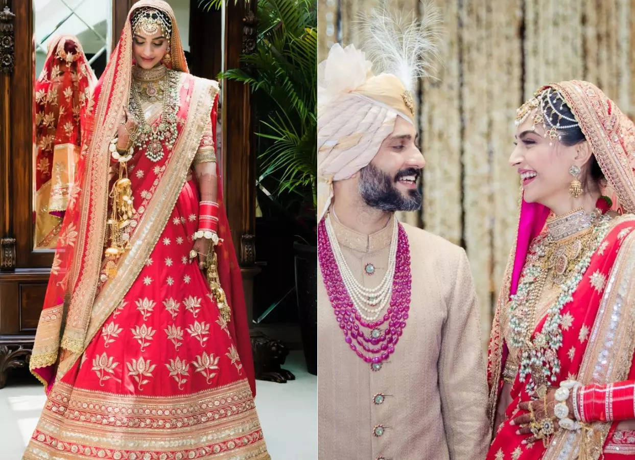 Revisiting Sonam Kapoor’s red-hued luxurious wedding lehenga  | The Times of India