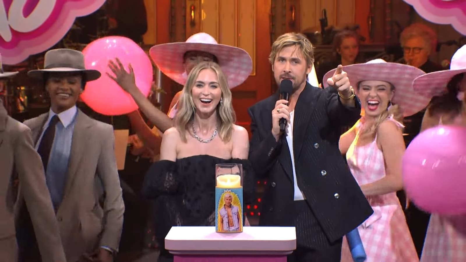 SNL: Ryan Gosling, Emily Blunt go full-out Taylor Swift for Barbenheimer breakup anthem