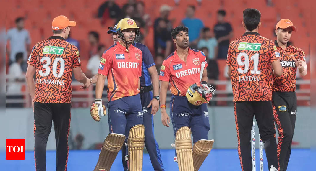 SRH vs PBKS, IPL 2024 highlights: Sunrisers Hyderabad survive Shashank Singh-Ashutosh Sharma scare to pip Punjab Kings in a thriller | Cricket News – Times of India