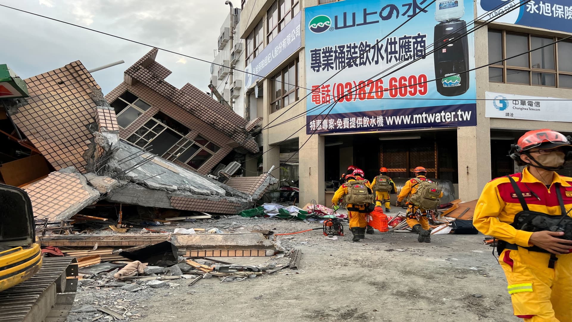 Taiwan’s strongest earthquake in nearly 25 years damages buildings and causes a small tsunami