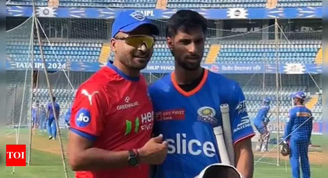 Watch: Banter between Tilak Varma and Mukesh Kumar ahead of Mumbai Indians-Delhi Capitals match | Cricket News – Times of India