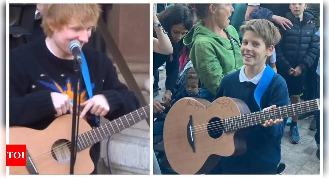 When Ed Sheeran gifted his guitar to a 10-year-old fan during an impromptu concert | – Times of India